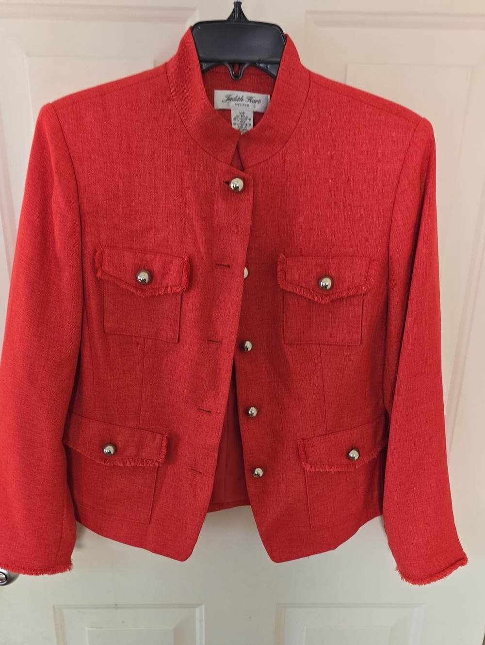 Vibrant Orange Button Jacket